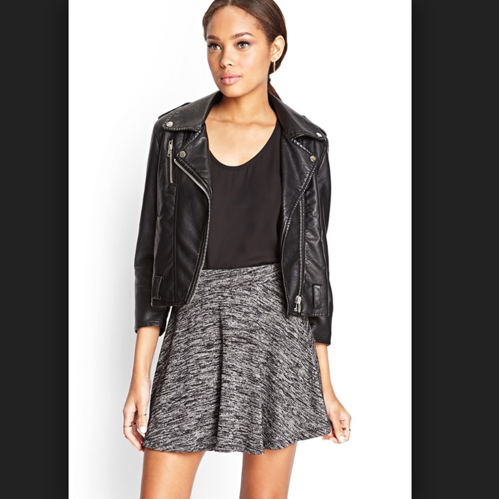 Forever 21 Marled Knit Skater Skirt